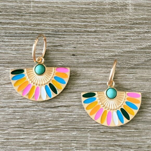 Bohemian hoop earrings N613 - Picture 3 of 5